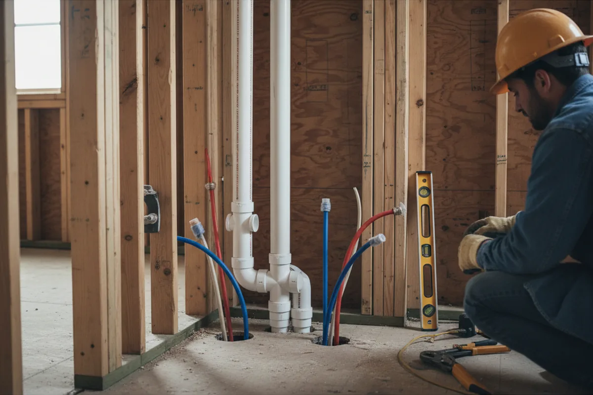 Drain and supply rough-in during Drain Cleaning in Hudsonville